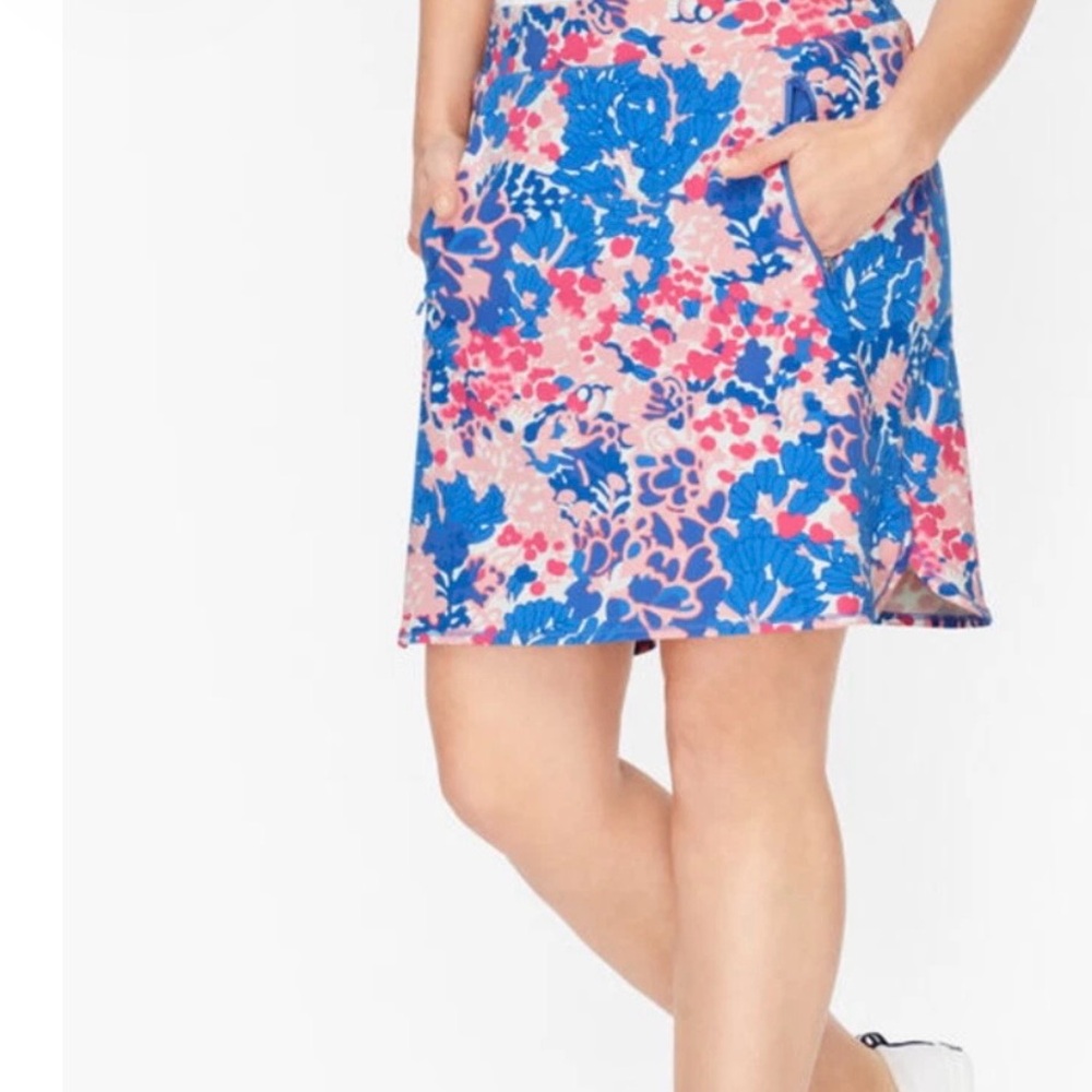 T by TALBOT Pink and Blue Floral A-Line Skort